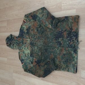 Vtg 1997 Scharrer Untergrb German Military Zipper Camo Field Jacket Hoodie XL